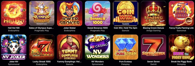 Udvalg af videospil og softwareprogram på NV Casino Site Udvalg af videospil og softwareprogram på NV Casino Site